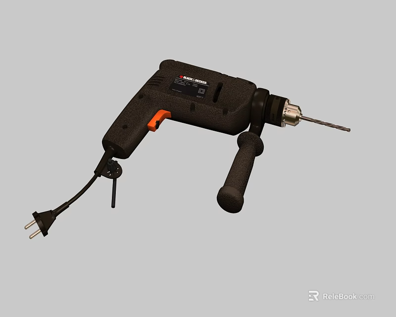 Electric Drill Hardware Tool With Power Cord And Ergonomic Handle For Home Improvement Projects 3d model 