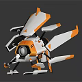 Orange White Modern Mechanical Robot Equipment With Blue Light Sensor And Legs