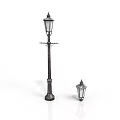 Vintage Architectural Street Lamps For Building Exterior With Classic Post And Smaller Design