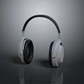 Modern White And Black Over Ear Headphones With Adjustable Headband And Comfortable Ear Cups