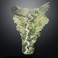 Garden Landscape 3D Terrain Design With Green Vegetation And Winding Paths