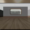 School Cafeteria With Bright Interior Wooden Tables Chairs Large Windows And Piano