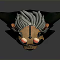 Cartoon Style 3D Male Character Sculpture With Exaggerated Facial Features Green Coat And Golden Badge