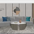 Modern sofa coffee table combination 3d model