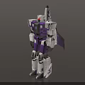 Sci Fi Robot Character With Purple And White Color Jet Wings Action Design