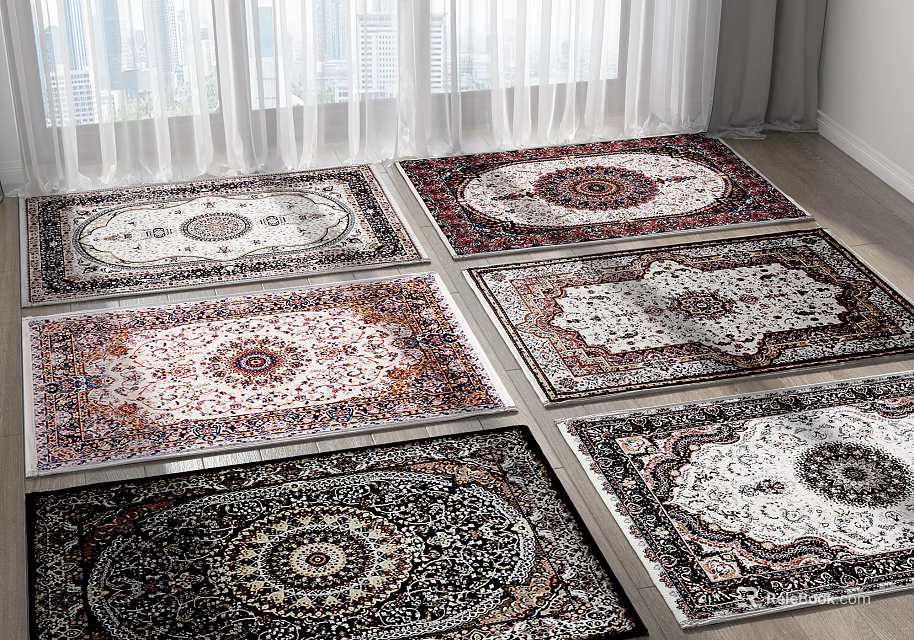 Square Area Rugs With Different Intricate Patterns For Living Space 3d model