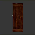 Solid Redwood Wooden Cabinet Featuring Double Doors And Metal Hardware Details