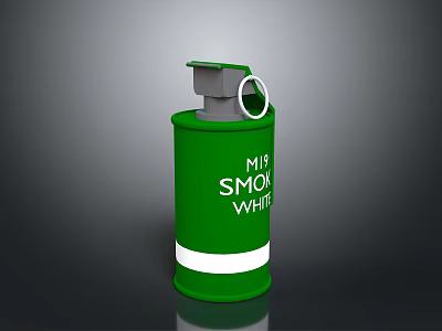 Green M18 Smoke Whistle Grenade With White Stripe And Tactical Design 3d model