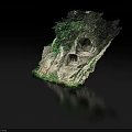 Ancient Cave Grotto With Lush Vines And Stone Steps Natural Scenery