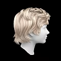 Game and Movie Character White Head Model With Blonde Short Hair Against Black Background