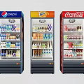 Branded Beverage Display Refrigerators with Pepsi Fanta Coca Cola Drinks Inside