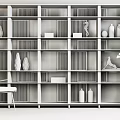 Modern Storage Rack Bookcase Single Chair Combination 3d model