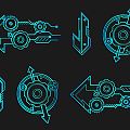 Modern science and technology line science and technology line elements 3d model