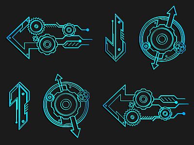 Modern science and technology line science and technology line elements 3d model