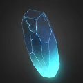 Glowing Blue Polyhedral Crystal with Transparent Facets and Light Effects 3d model