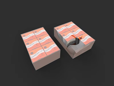 Tasty Snack Food Packaging Boxes With Opened Design Showing Delicious Contents 3d model