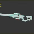 White Sniper Rifle With Scope Modern Design 3D Render And Futuristic Aesthetic