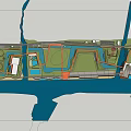 Waterfront Landscape Design Featuring Water Areas Green Spaces And Buildings