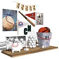 Modern ornaments combination baseball ornaments combination 3d model