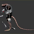 Game Movie Character Black Feathered Red Head With Outstretched Arms Armored Attire And Clawed Feet