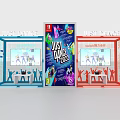 Just Dance 2023 Nintendo Switch Game Box With Colorful Display Stands 3d model