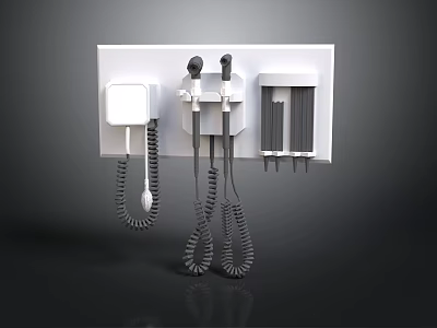 Sleek Modern Building Interior Featuring Wall mounted Fixture and Functional Components on Dark Background 3d model