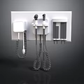 Sleek Modern Building Interior Featuring Wall mounted Fixture and Functional Components on Dark Background