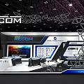RECOM Exhibition Booth Design With Geometric Structures Digital Displays And Company Logo