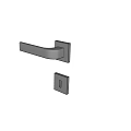 Sleek Modern Door Handle With Rectangular Lock Plate And Metal Finish