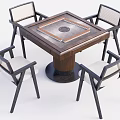 Modern Mahjong Table and Chair 3d model