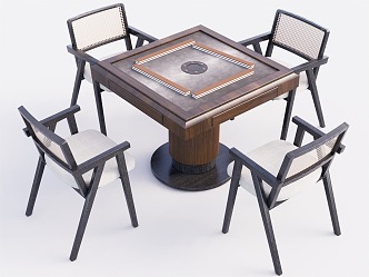 Modern Mahjong Table and Chair 3d model