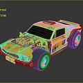 Yellow Modified Off Road Car With Stylish Body Design And Large Tires