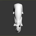 White Rabbit Figurine With Long Ears Black Eyes On Dark Reflective Surface