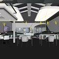 BYD 4S Showroom With White Cars Reception Desk And Salesperson Service