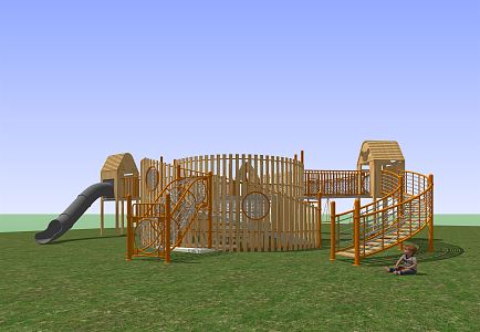 Modern amusement equipment outdoor children's amusement park 3d model