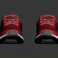 Red Casual Sporty Sneakers With Black Stripes And White Sole Design