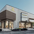 Modern Commercial Complex With Luxury Brands Chanel Dior Glass Facade And Contemporary Architecture