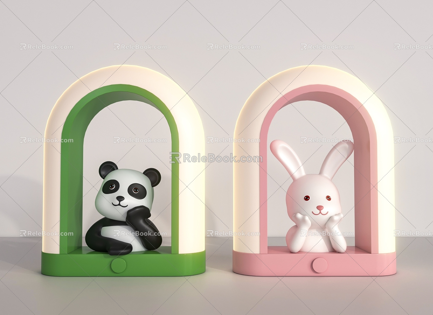 Panda Rabbit Table Lamp 3d model