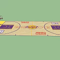 Staples Center Basketball Court With Lakers Logo And Numbers 24 8
