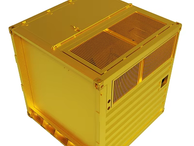 Sturdy Golden Metal Container With Ventilation Vents And Industrial Structure Design 3d model