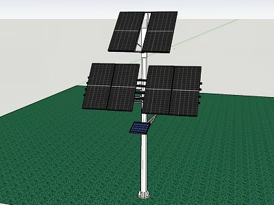 Solar Powered Outdoor Light with Multiple Panels for Garden Lawn Area 3d model