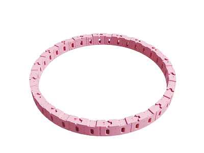 Pink Circular Cable Chain With Interlocking Links For Machinery Applications 3d model