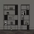 Modern Open Shelving Unit Featuring Books Vases and Decorative Items