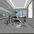 Modern Dental Clinic Interior With Treatment Chair Monitor Window Office Desk And Plant