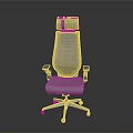 Modern Office Chair With High Backrest Black Armrests And Silver Five Star Base