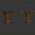 Vintage Wooden Benches With Distressed Surface And Rustic Wood Grain Design