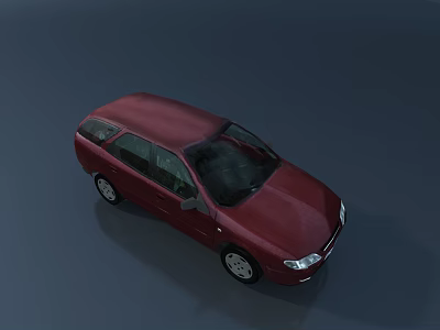 Red Wagon Car Exterior Design With Sleek Body And Tinted Windows 3d model