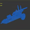 Brownish Military Towed Artillery Weapon With Gun Barrel Wheels And Steel Frame