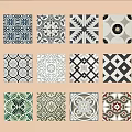 Stone mosaic floor tile mosaic floor tile 3d model