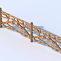 Garden Ornament Wooden Fence With Branch Like Curved Design For Outdoor Decoration